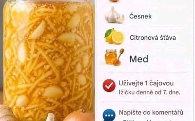 Přírodní sirup se zázvorem, cibulí, česnekem, citronem a medem
