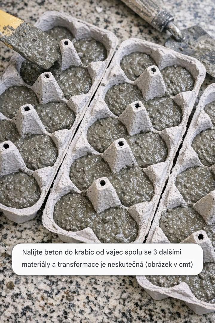 Nalijte beton do krabic od vajec spolu se 3 dalšími materiály a proměna je neskutečná