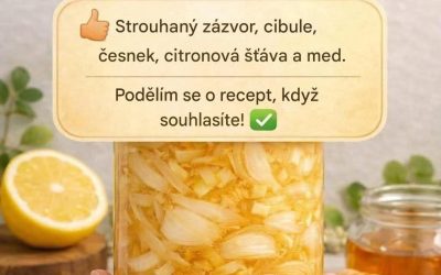 Přírodní sirup s zázvorem, cibulí, česnekem a citronem a medem
