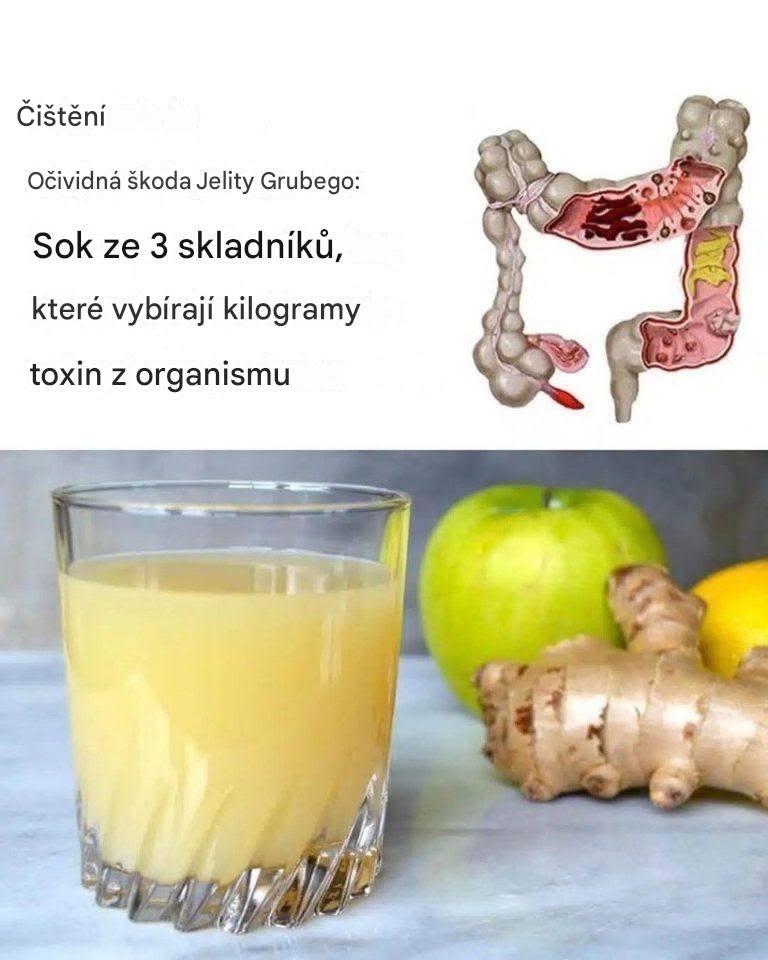 Kolorektální čistící šťáva: Jablek, zázvor a citron vyplavují toxiny