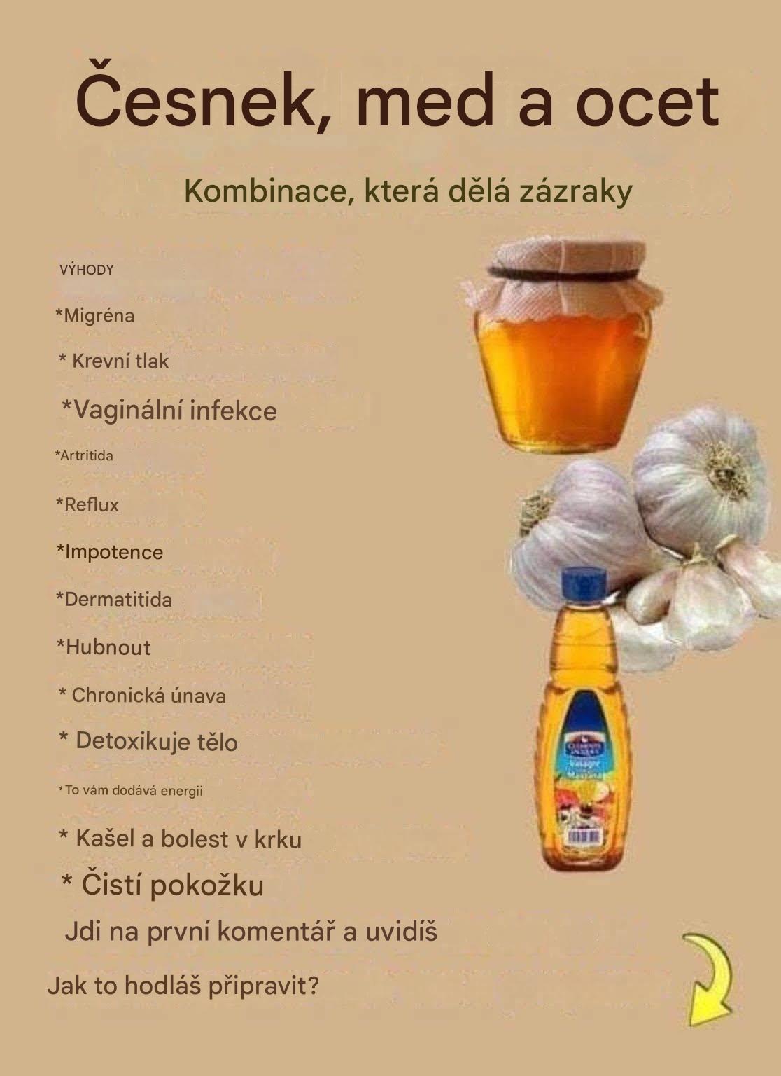 Česnek, med a ocet