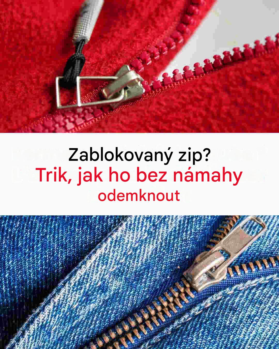 Důmyslná technika pro snadné odblokování zipu